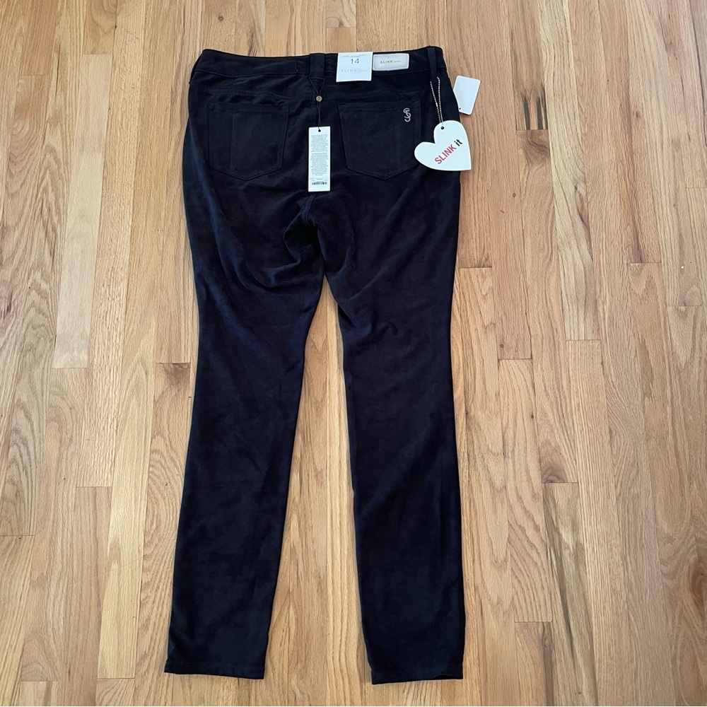 NWT Slink Jeans black curvy faux suede skinny jeans size 14